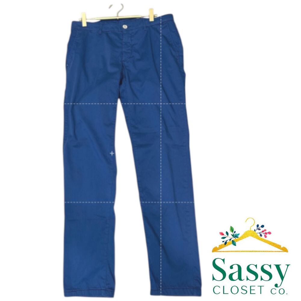 Domenico Tagliente Italian Blue Slim Straight‑Leg Pants Size 29 EUC